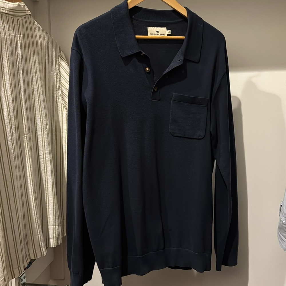 The Normal Brand long sleeve cotton collared shirt